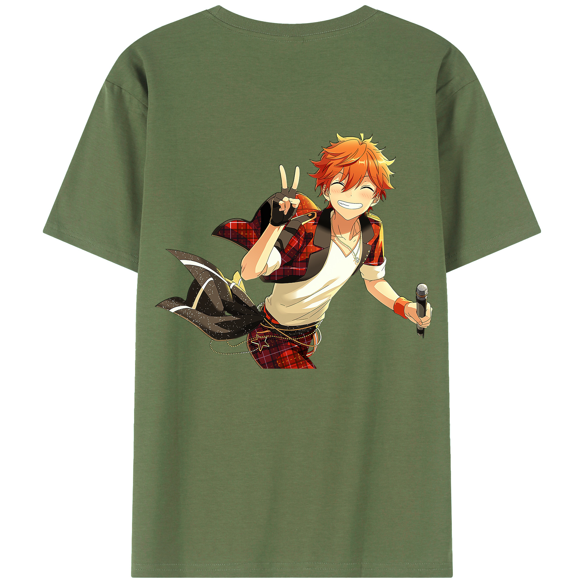 （画像用） あんさんぶるスターズ! Ensemble Stars 綿100％ メンズ半袖Tシャツ（バックプリント） 通気性